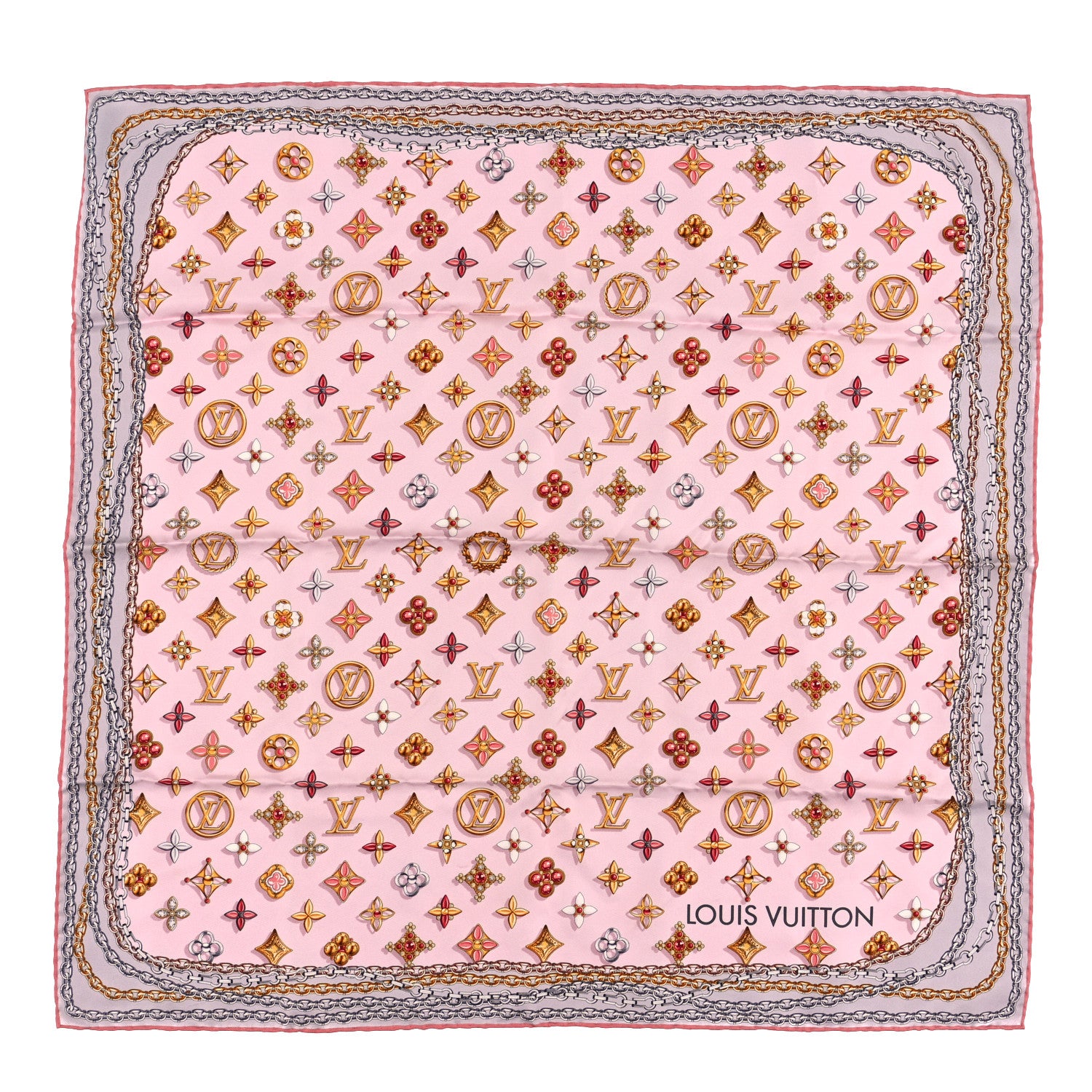 Louis Vuitton Silk Your Highness Square Scarf Light Pink 1 of 3