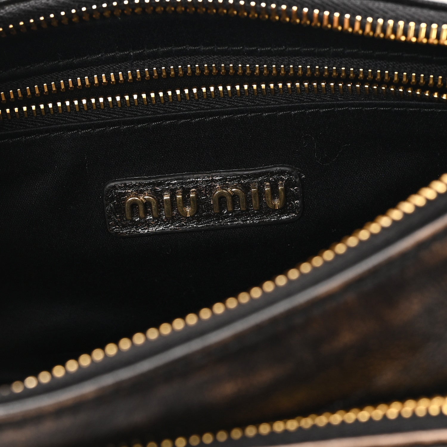 Miu Miu Distressed Nappa Pocket Bag  Sand Coffee 6 of 10