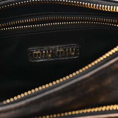 Miu Miu Distressed Nappa Pocket Bag  Sand Coffee 6 of 10