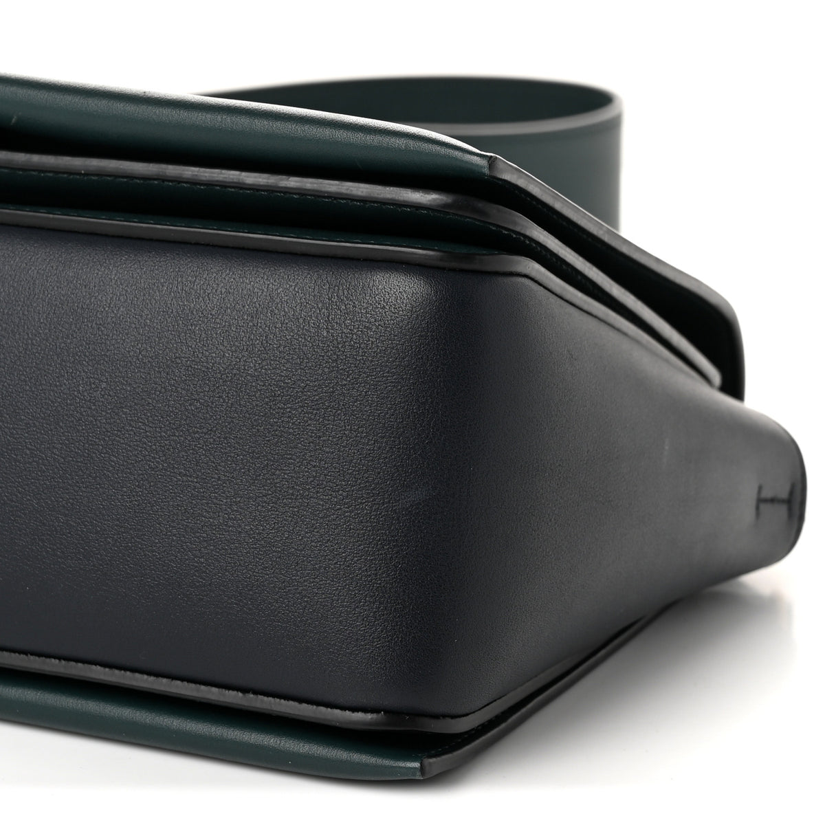 Shiny Smooth Calfskin Medium Frame Shoulder Bag Amazone Dark Navy