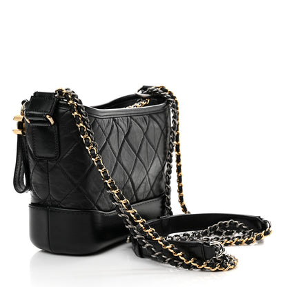 Chanel Aged Calfskin Quilted Small Gabrielle Hobo Black 3 of 10