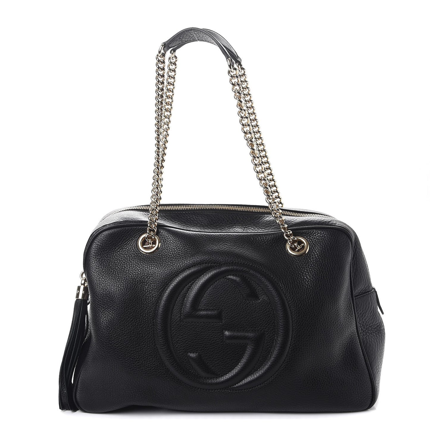Pebbled Calfskin Medium Soho Bowler Black