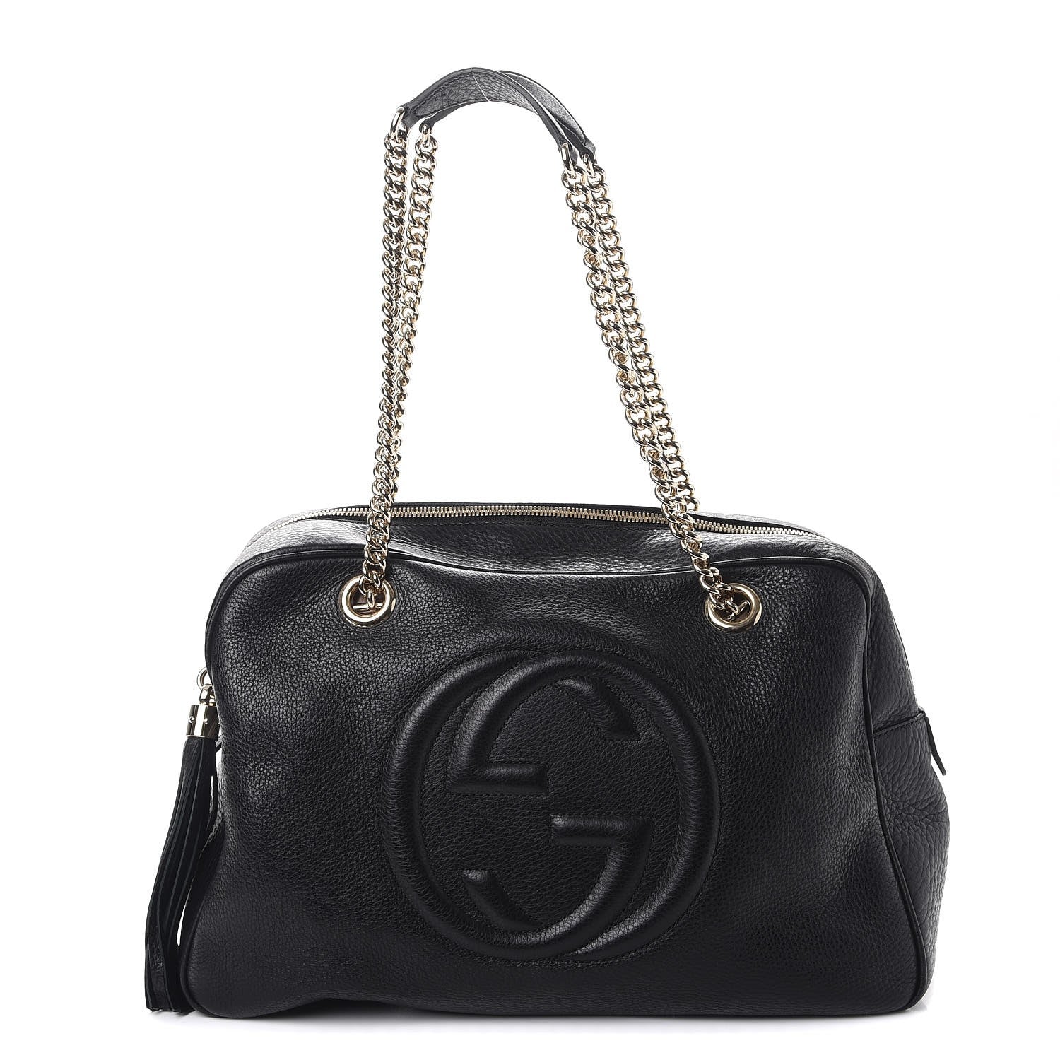 Gucci Pebbled Calfskin Medium Soho Bowler Black 1 of 9