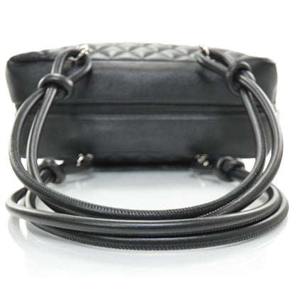 Chanel Calfskin Quilted Large Cambon Bowler Black White 5 of 9