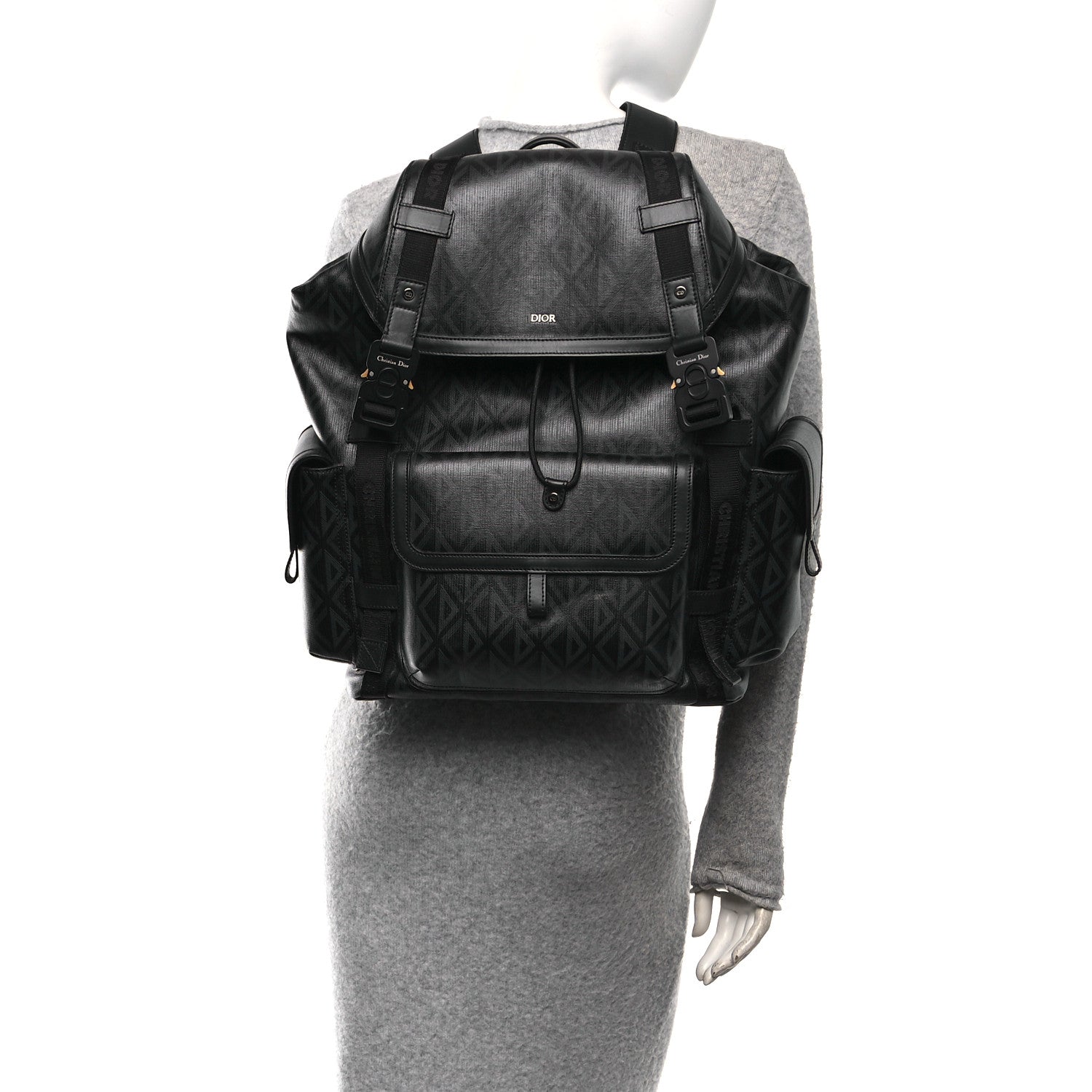 Christian Dior Canvas CD Diamond Hit The Road Backpack Black 2 of 10