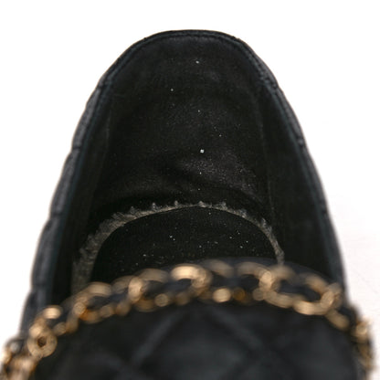 Chanel Lambskin Grosgrain Quilted CC Chain Espadrilles 38 Black 9 of 12