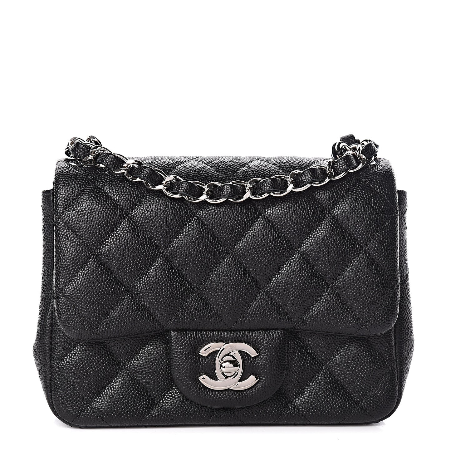 Caviar Quilted Mini Square Flap Black