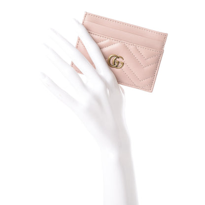 Gucci Calfskin Matelasse GG Marmont Card Holder Perfect Pink 2 of 8
