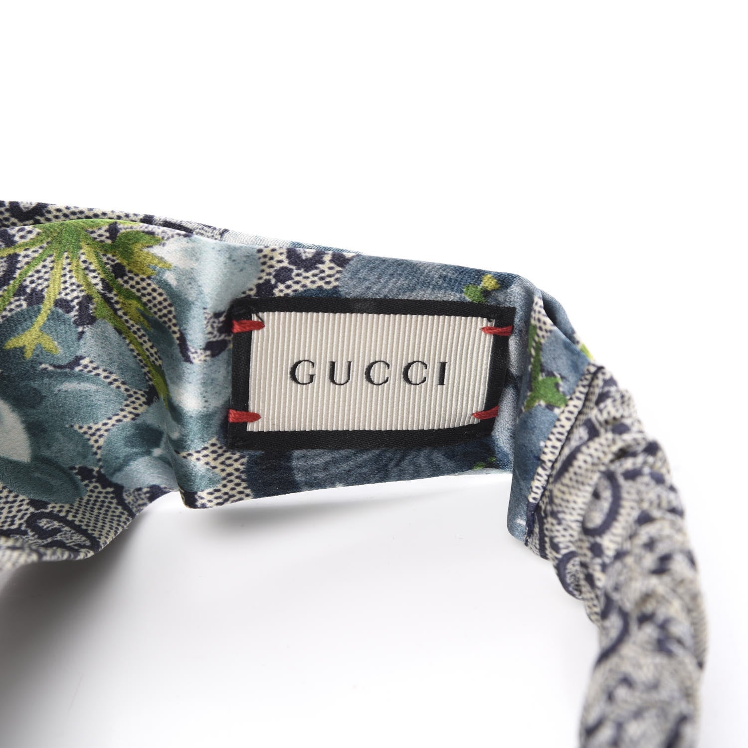 Gucci Silk Monogram Blooms Print Headband Blue 4 of 6