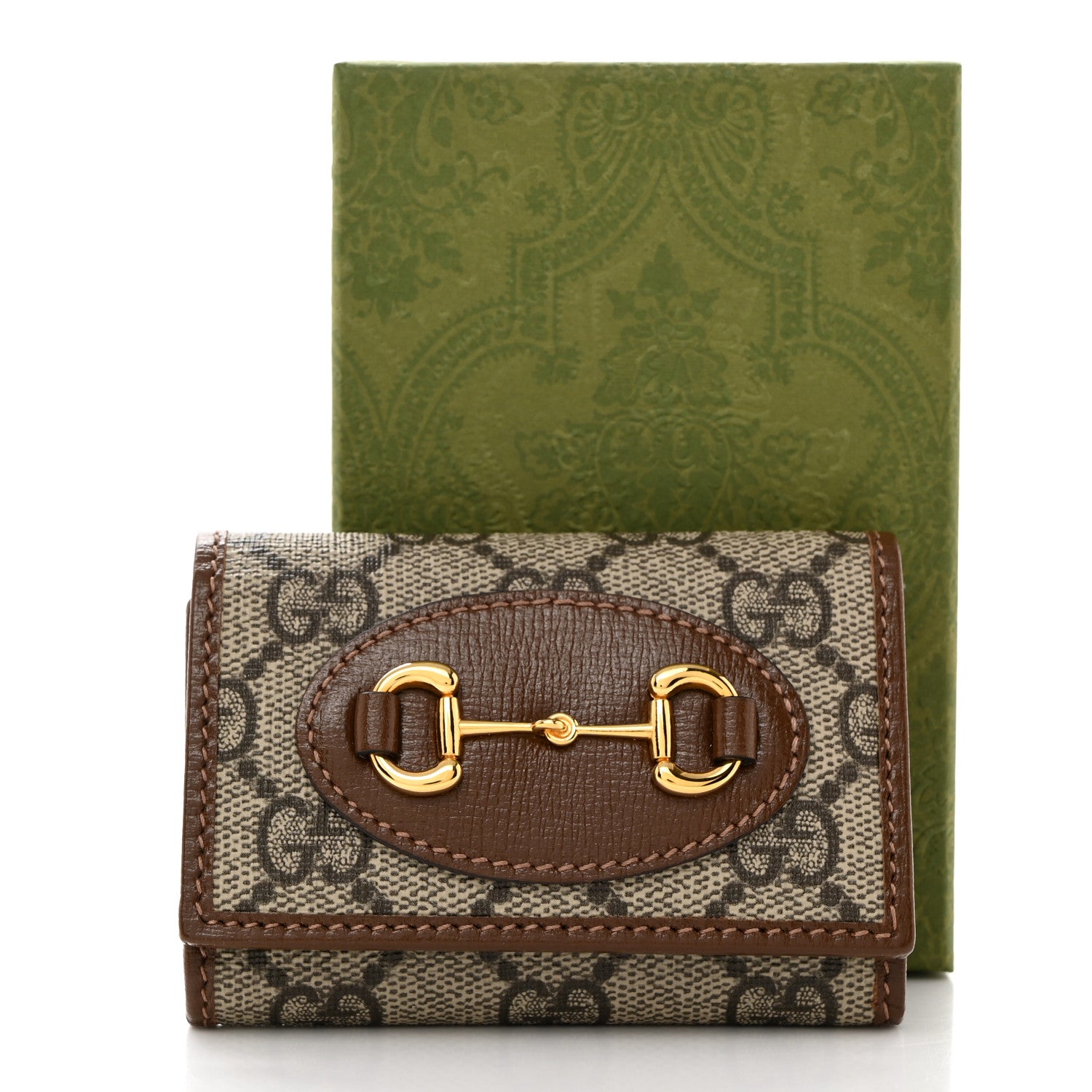 Gucci GG Supreme Monogram Horsebit 1955 6 Key Holder Case Beige Ebony Brown Sugar 8 of 8