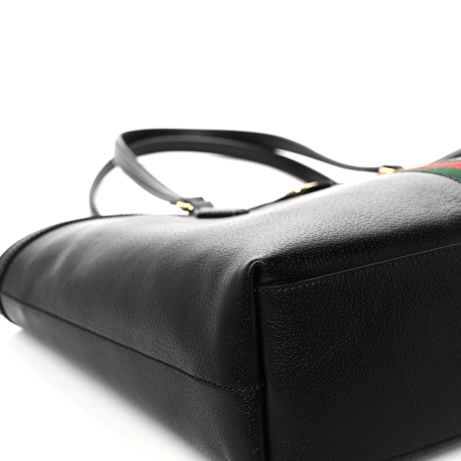 Gucci Textured Calfskin Web Medium Ophidia Shopping Tote Black 10 of 13