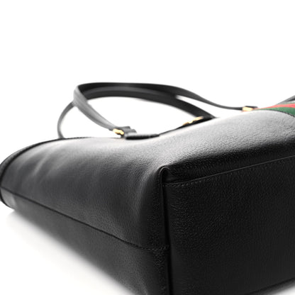 Gucci Textured Calfskin Web Medium Ophidia Shopping Tote Black 10 of 13