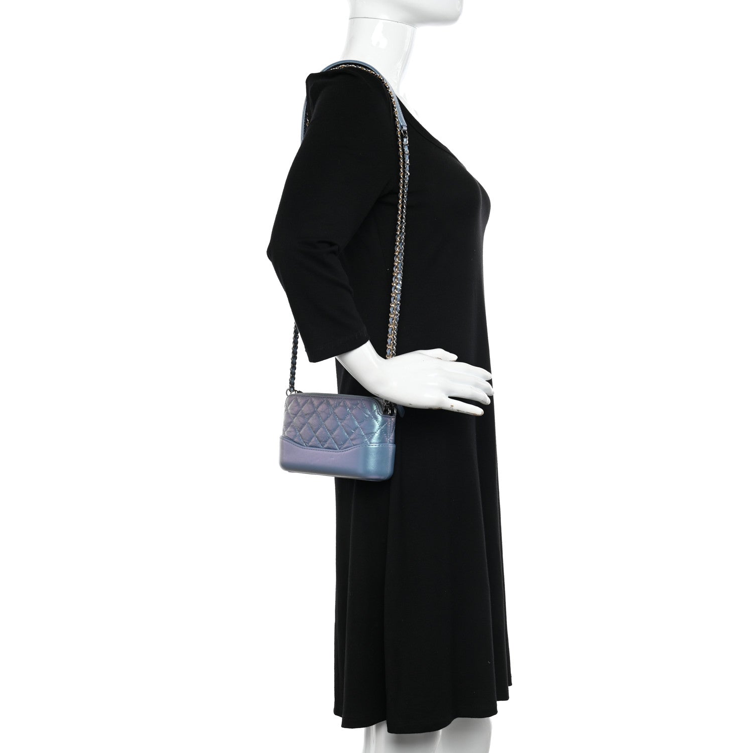 Chanel Iridescent Lambskin Calfskin Quilted Small Gabrielle Clutch With Chain Light Purple 2 of 14