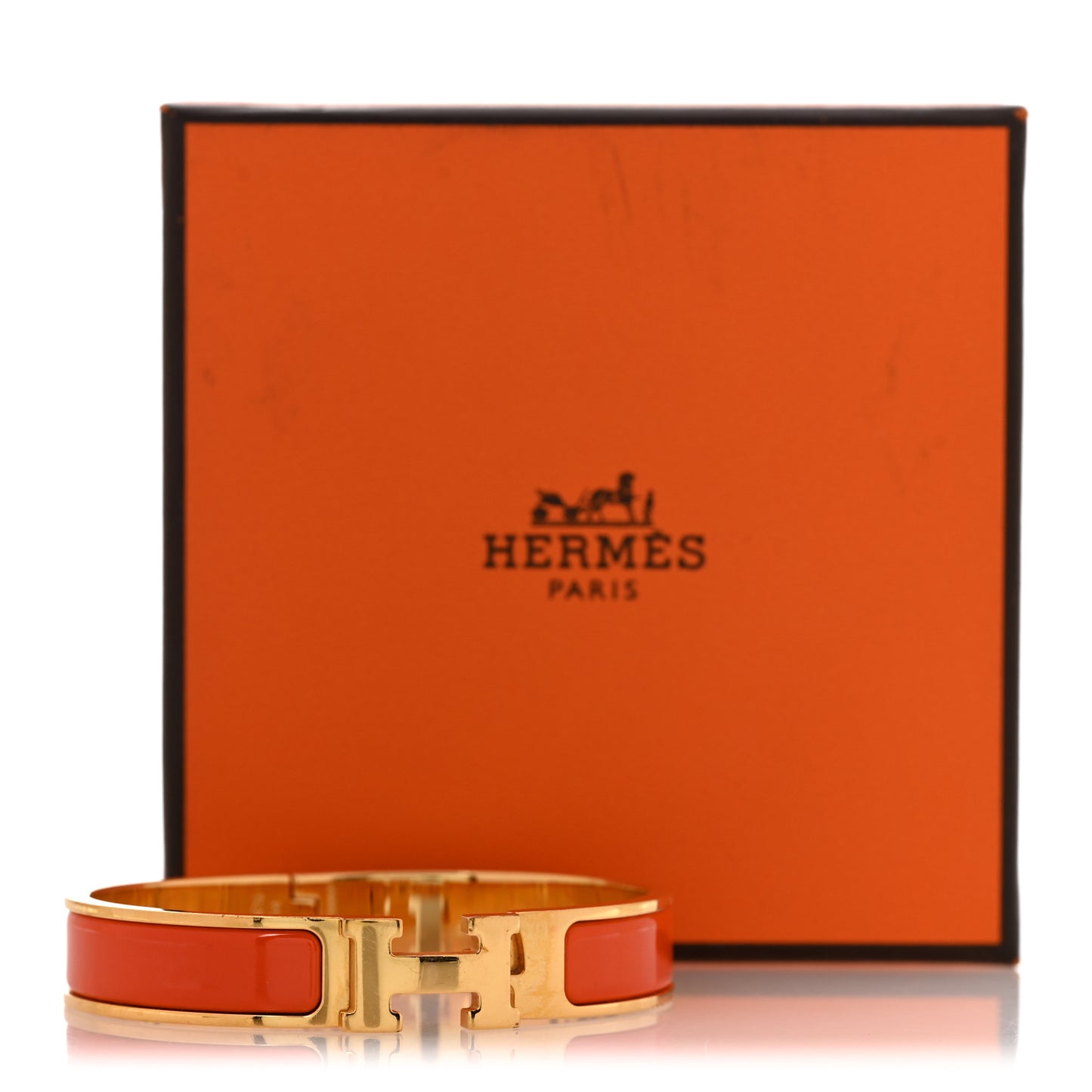 Enamel Narrow Clic Clac H Bracelet GM Orange