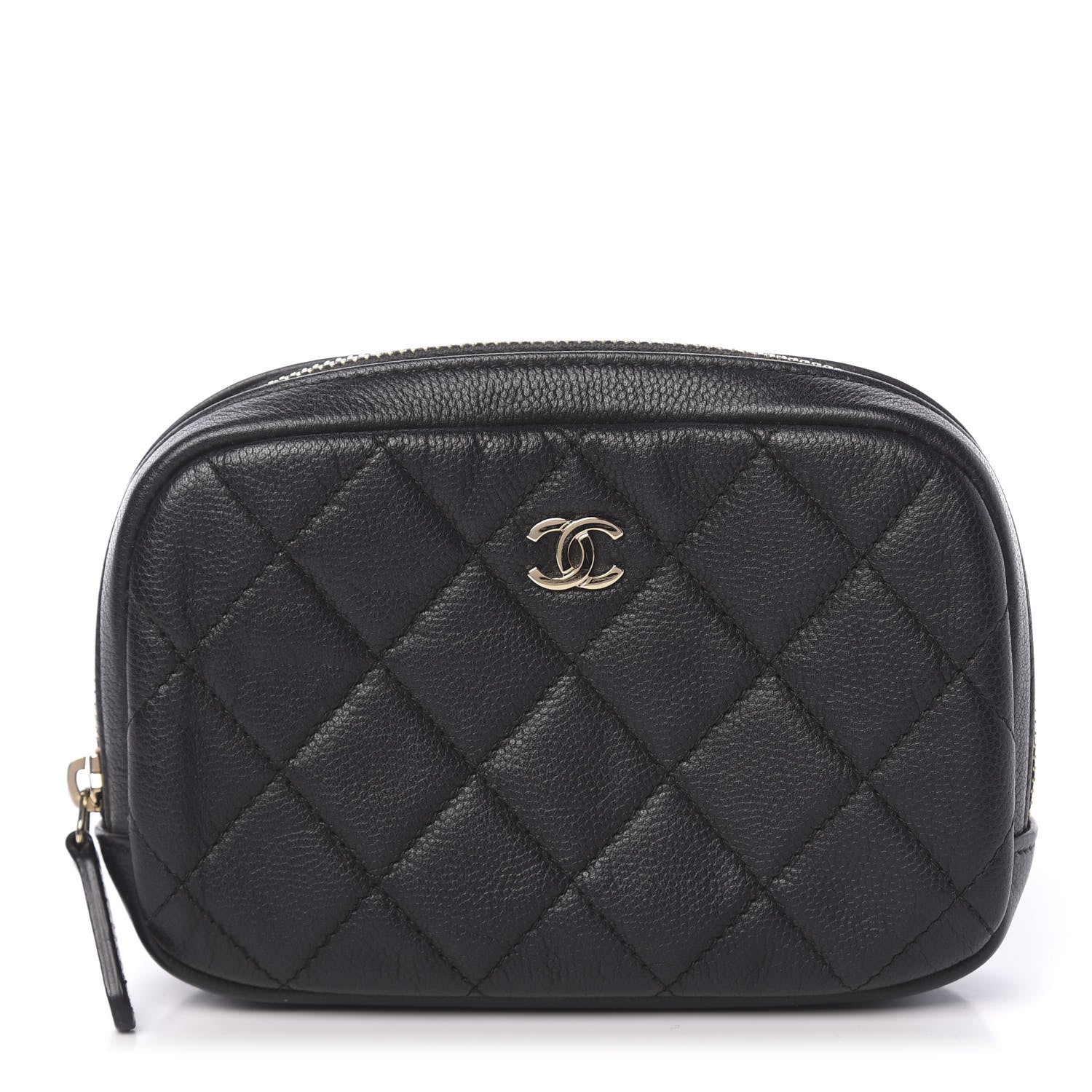 Chanel Caviar Quilted Small Curvy Pouch Cosmetic Case Black 1 of 9