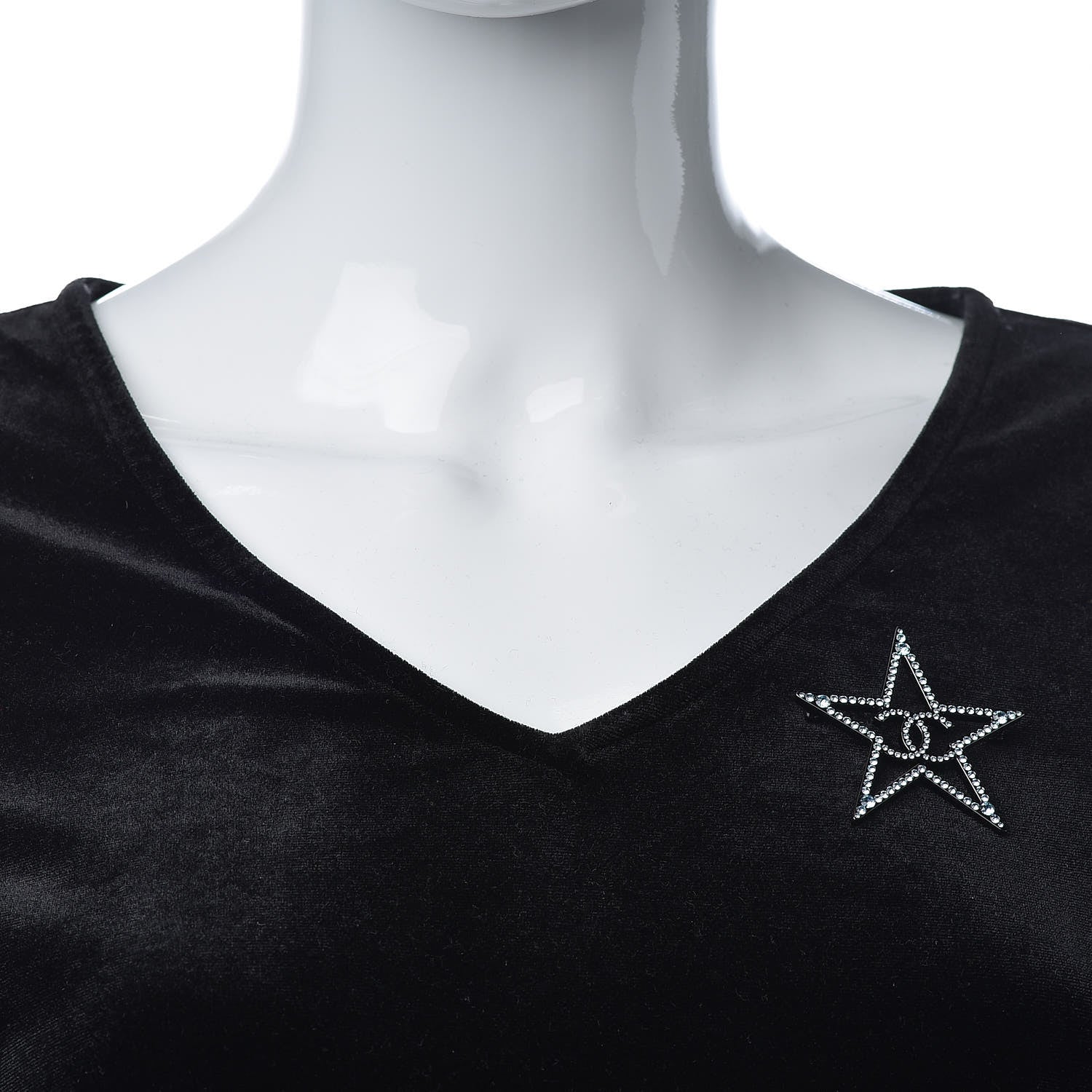 Chanel Ruthenium Crystal Star CC Brooch Blue 2 of 5