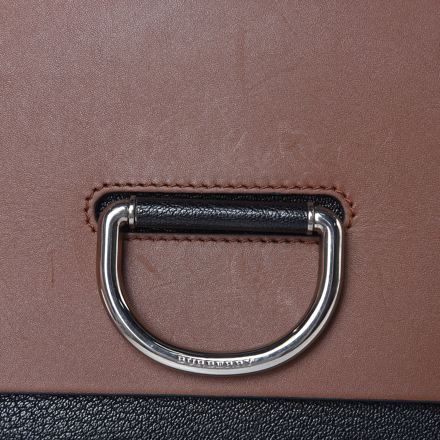 Calfskin Small D-Ring Bag Tan Black
