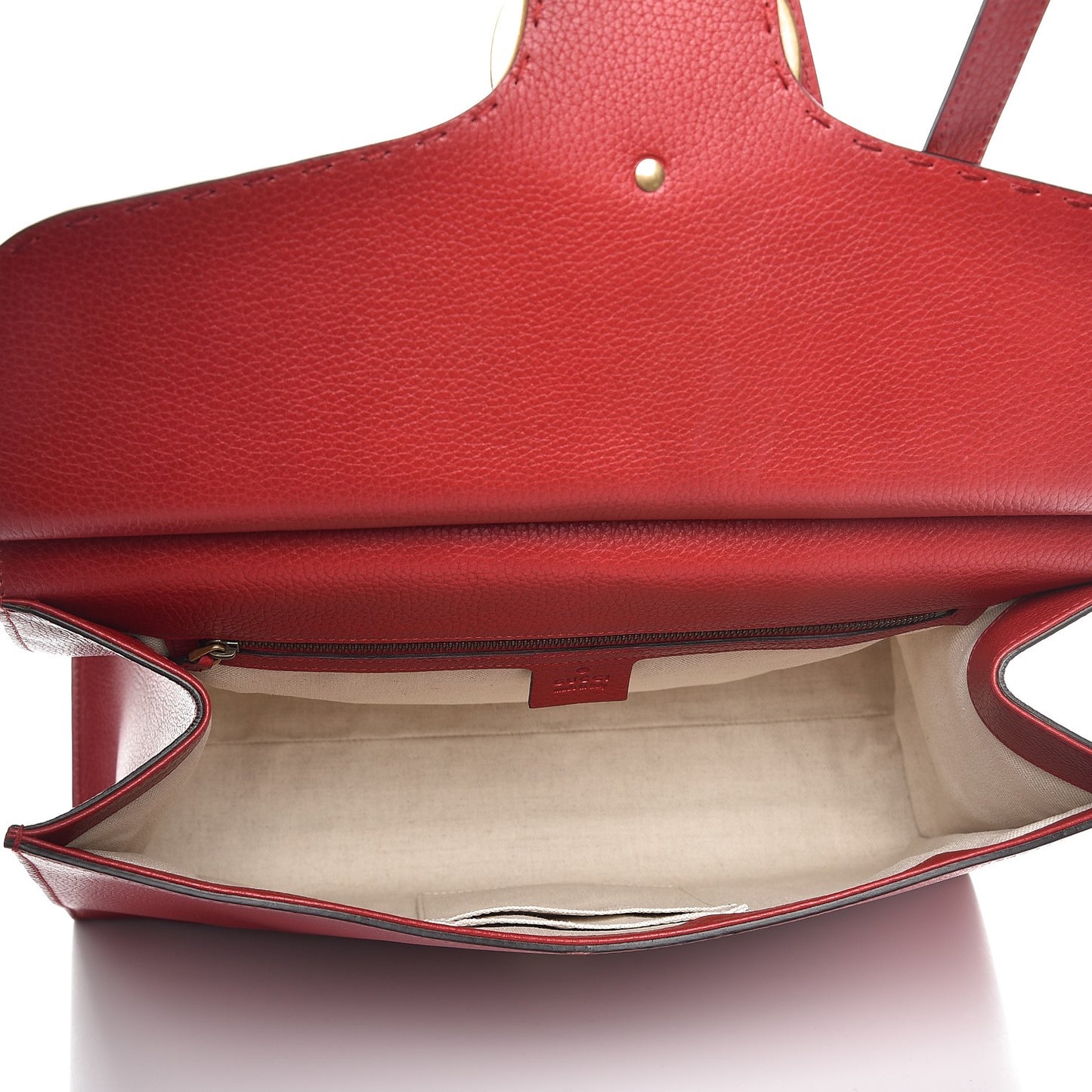 Calfskin Feline Medium GG Marmont Top Handle Bag Vulcanic Red