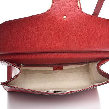 Gucci Calfskin Feline Medium GG Marmont Top Handle Bag Vulcanic Red 5 of 7