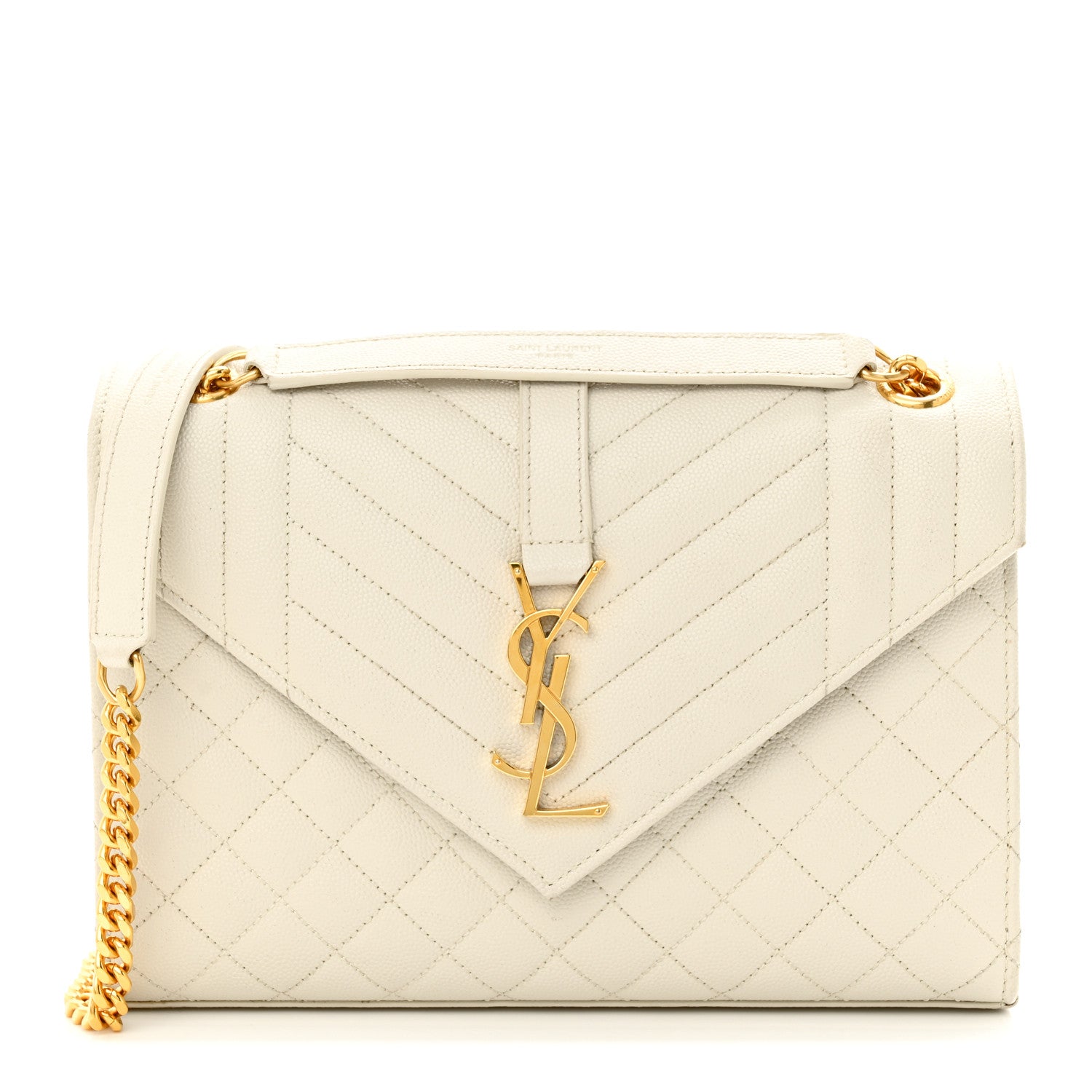Saint Laurent Grain De Poudre Textured Mixed Matelasse Medium Triquilt Monogram Satchel Porcellana 1 of 18
