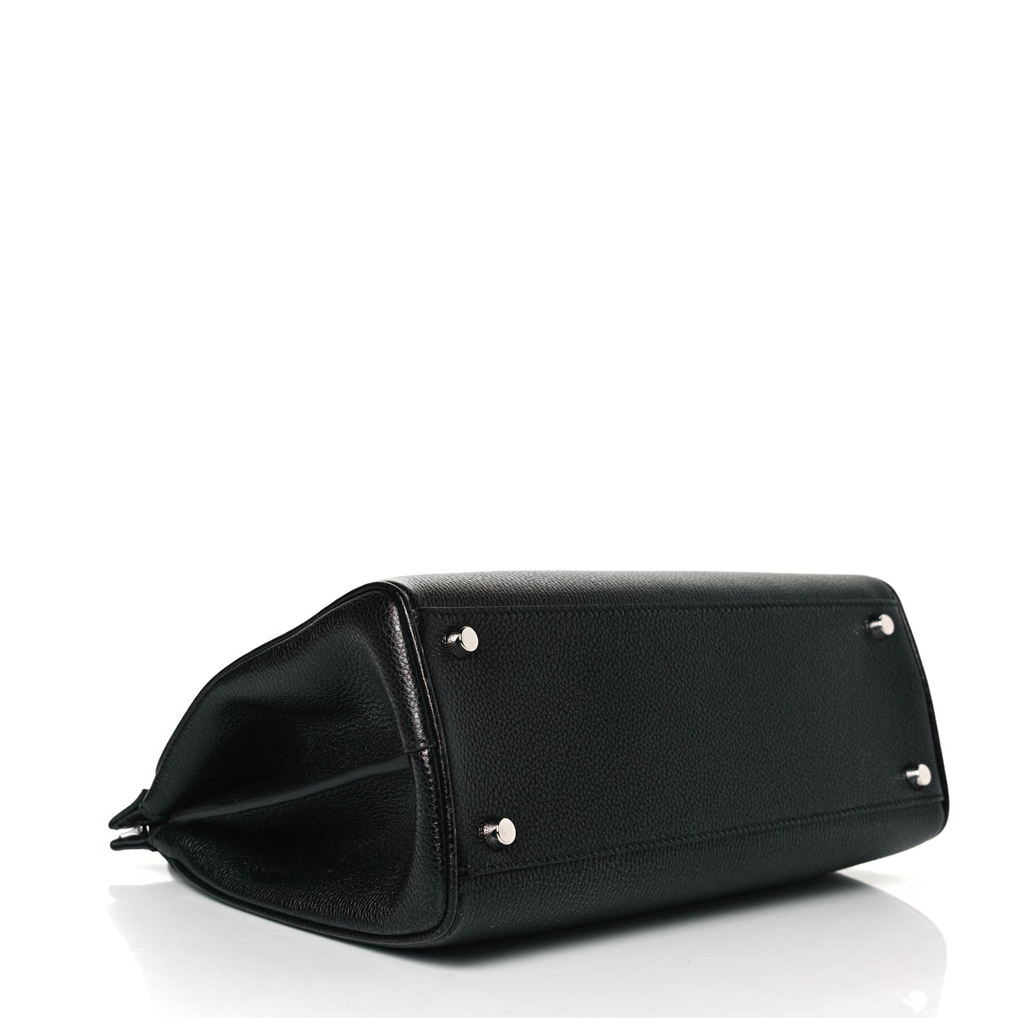 Grainy Calfskin Small Zumi Top Handle Bag Black