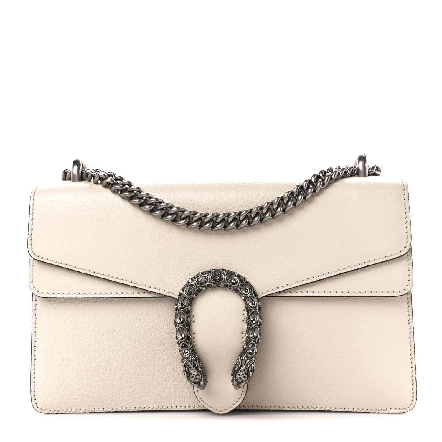 Gucci Textured Calfskin Crystal Small Dionysus Shoulder Bag Mystic White 1 of 12