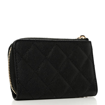 Chanel Caviar Quilted Zipped Key Holder Case Black 4 of 8