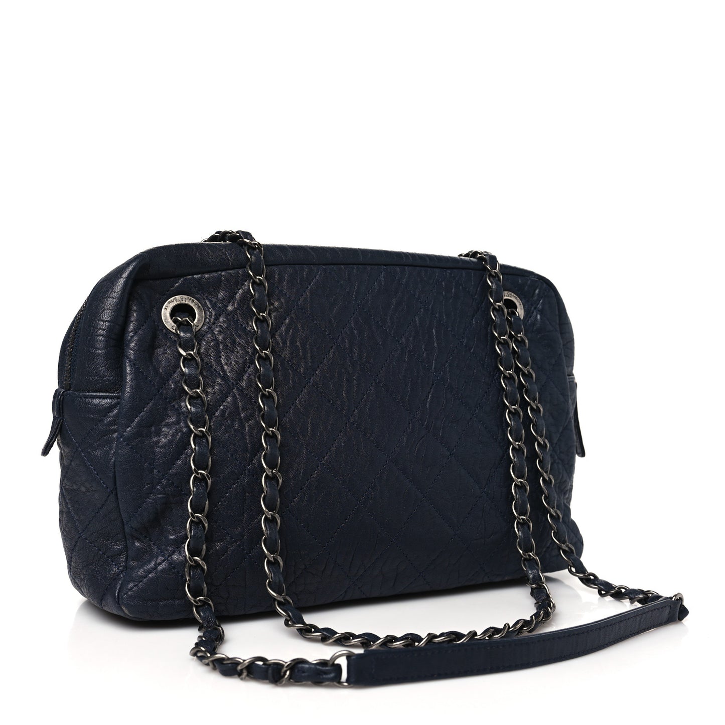 Sheepskin Quilted Medium Trapezio Camera Case Navy