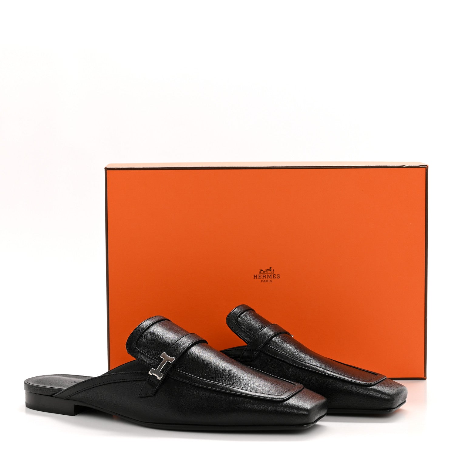 Hermes Goatskin Groupie Mules 40 Black 11 of 11