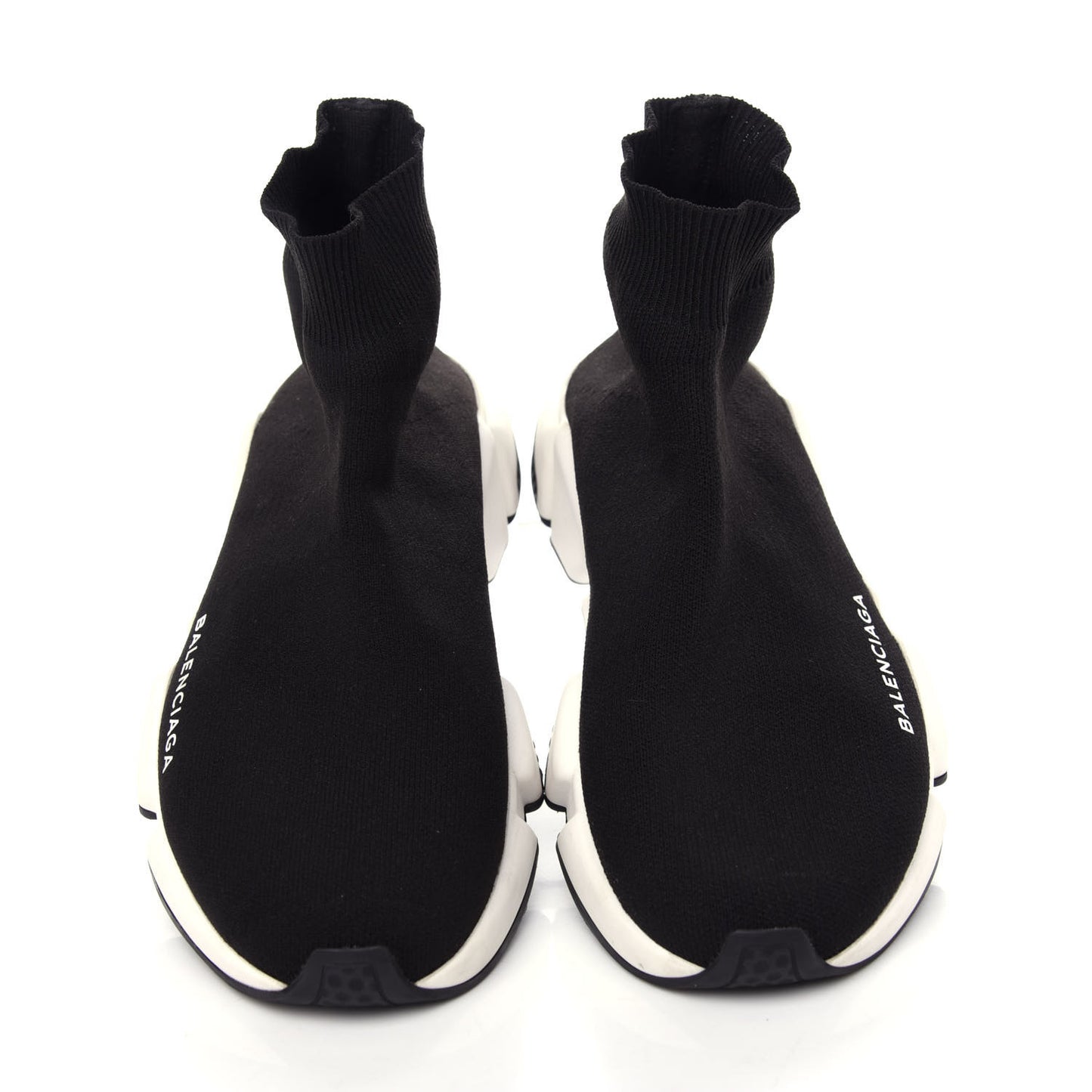 Neoprene Knit Womens Speed Sneakers 38 Black White