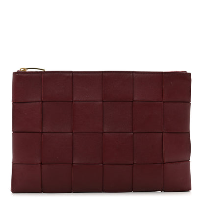 Bottega Veneta Nappa Maxi Intrecciato Small Cassette Flat Zip Pouch Bordeaux 1 of 7