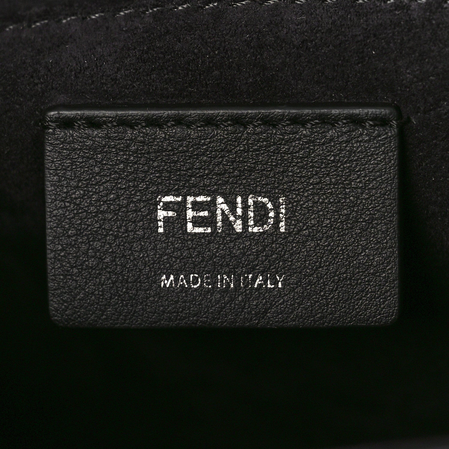 Fendi Vitello Century Velvet F is Fendi FF Kan I Shoulder Bag Black Tobacco 6 of 9
