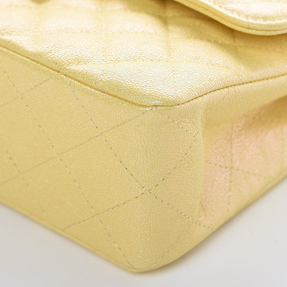 Chanel Iridescent Caviar Quilted Small Double Flap Yellow 9 of 10