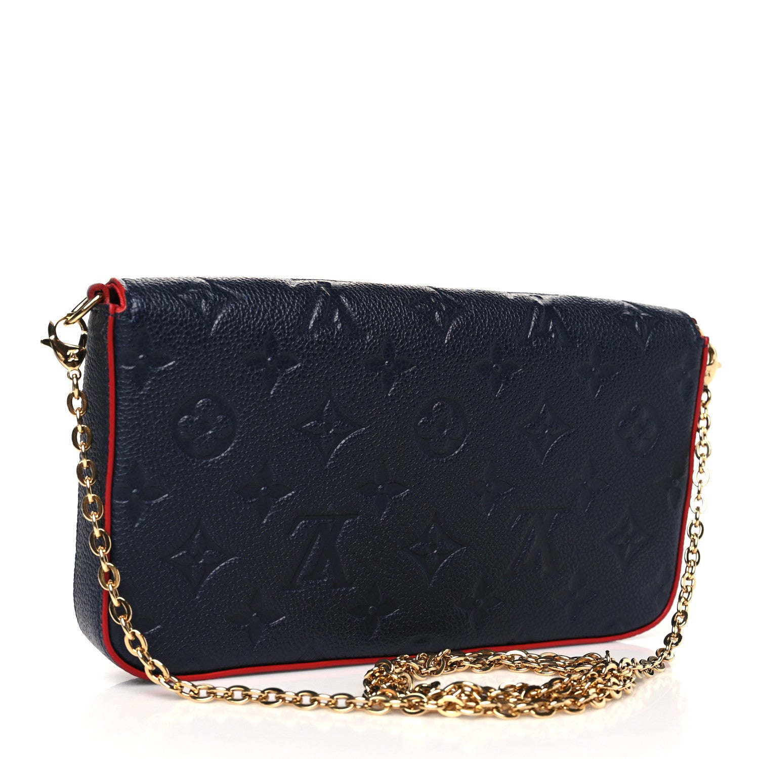 Louis Vuitton Empreinte Pochette Felicie Chain Wallet Marine Rouge 4 of 11