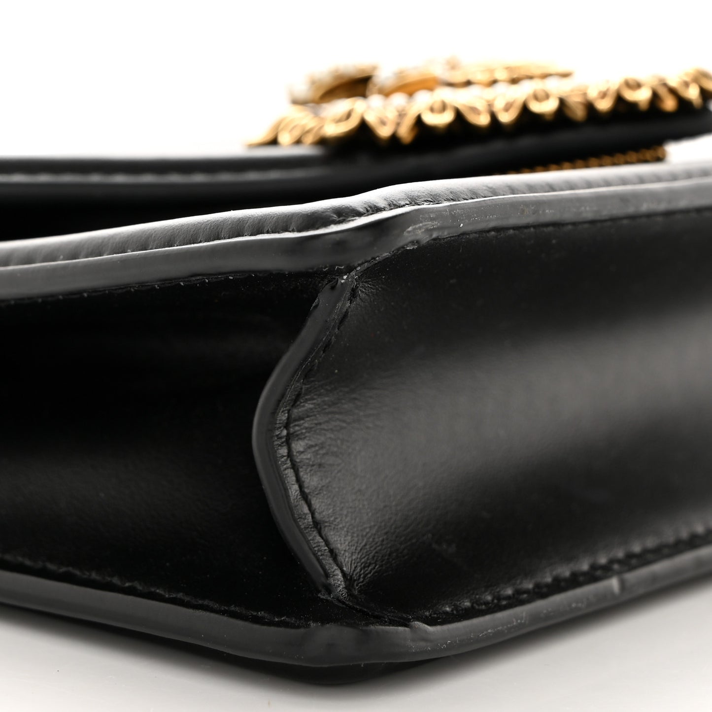 Smooth Calfskin Small Devotion Envelope Top Handle Bag Black