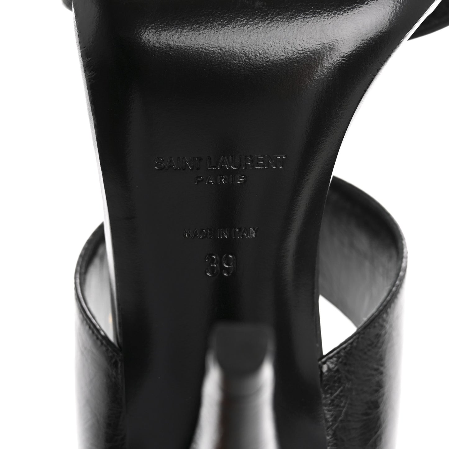 Shiny Calfskin Fetish 105 Sandal 39 Black