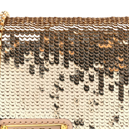 Prada Paillettes Sequin Metal Triangle Logo Card Holder With Strap Cammeo 8 of 11