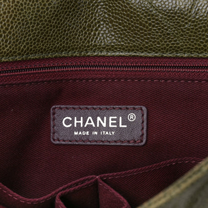 Chanel Crumpled Grained Calfskin Jumbo CC Crave Flap Green 6 of 11