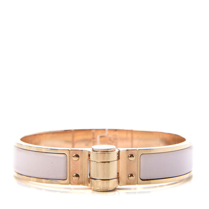 Hermes Enamel Charniere Uni Narrow Hinged Bracelet S Rose Candeur 1 of 4