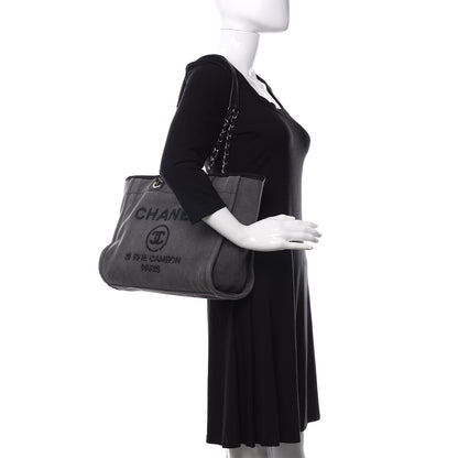 Chanel Canvas Sequin Small Deauville Tote Charcoal 2 of 10
