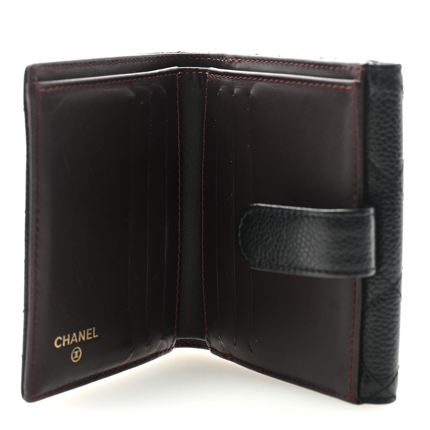 Chanel Caviar Quilted Compact French Flap Wallet Black 4 of 6