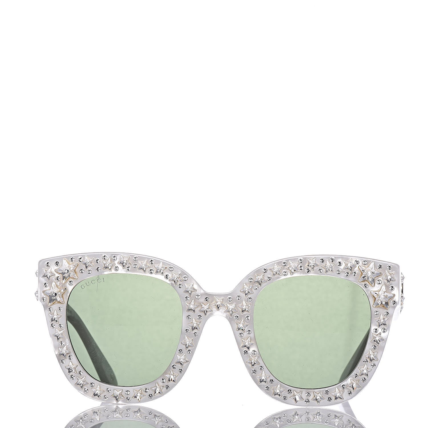 Gucci Acetate Crystal Oversize Mirrored Star Sunglasses GG0116S 4 of 7