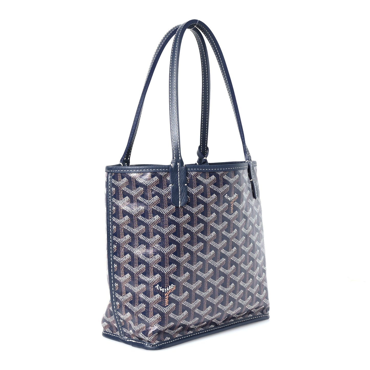 Goyardine Reversible Mini Anjou Navy