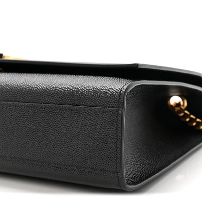 Saint Laurent Grain De Poudre Large Classic Monogram Kate Satchel Black 9 of 9