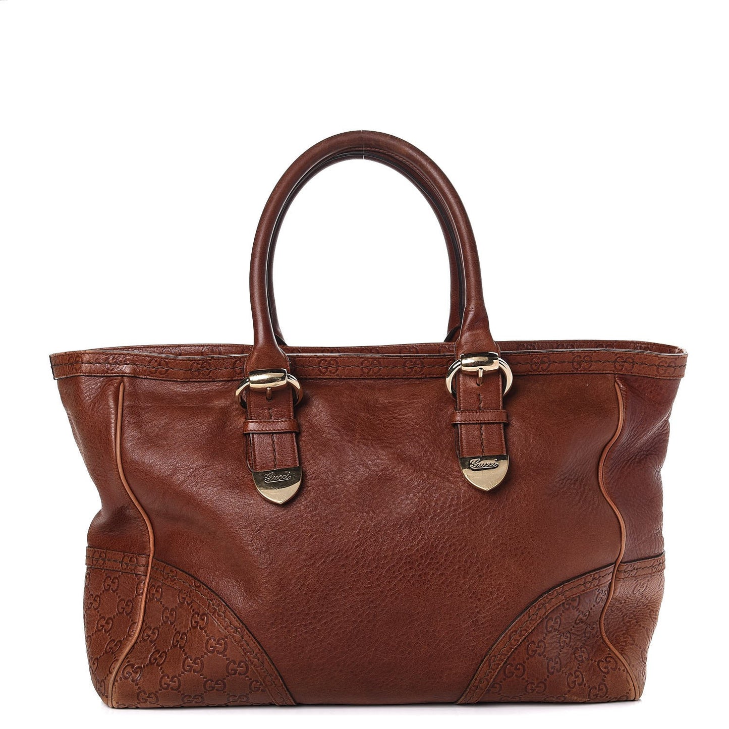 Guccissima Trim Large Signoria Tote Brown