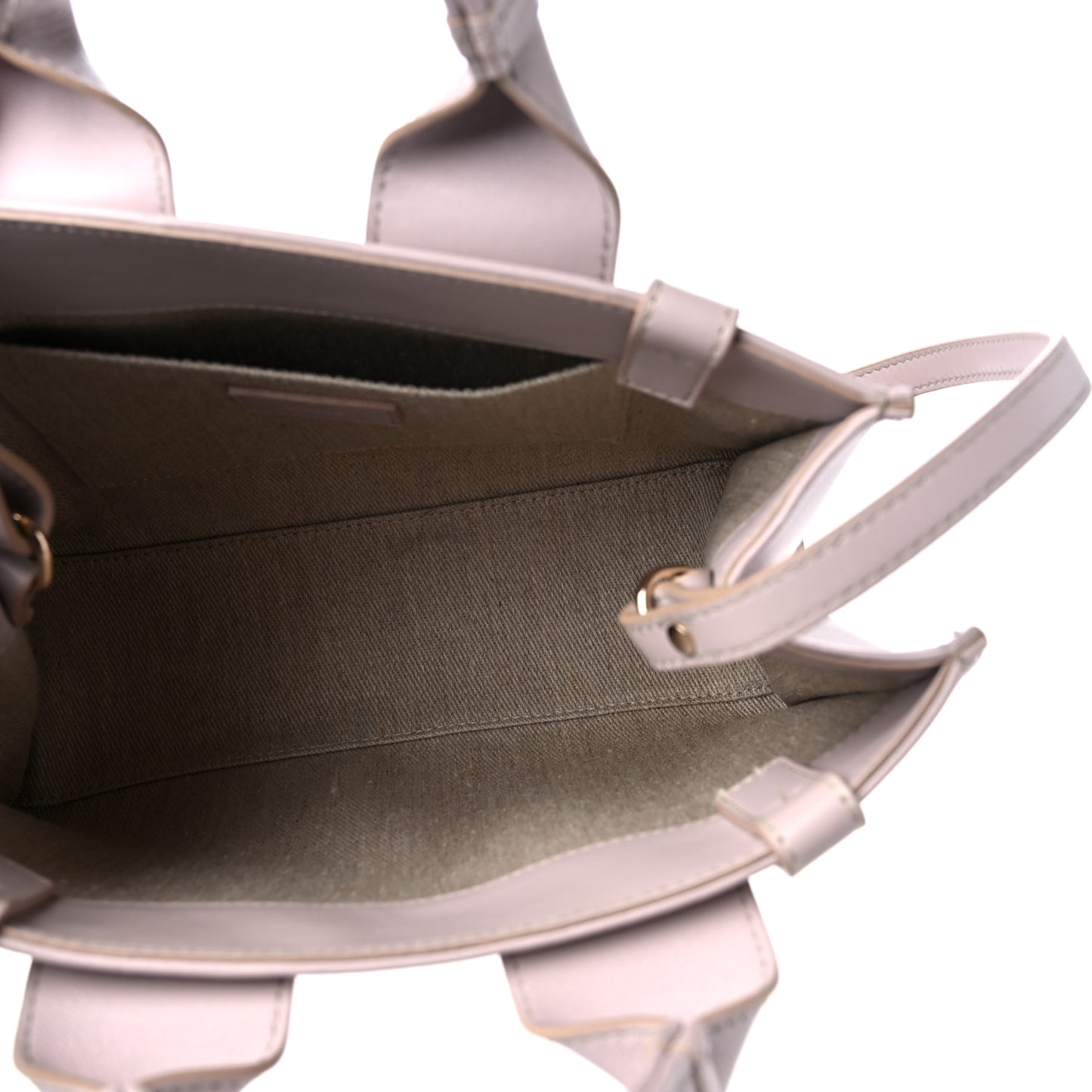 Calfskin Small Woody Ribbon Tote Cement Pink