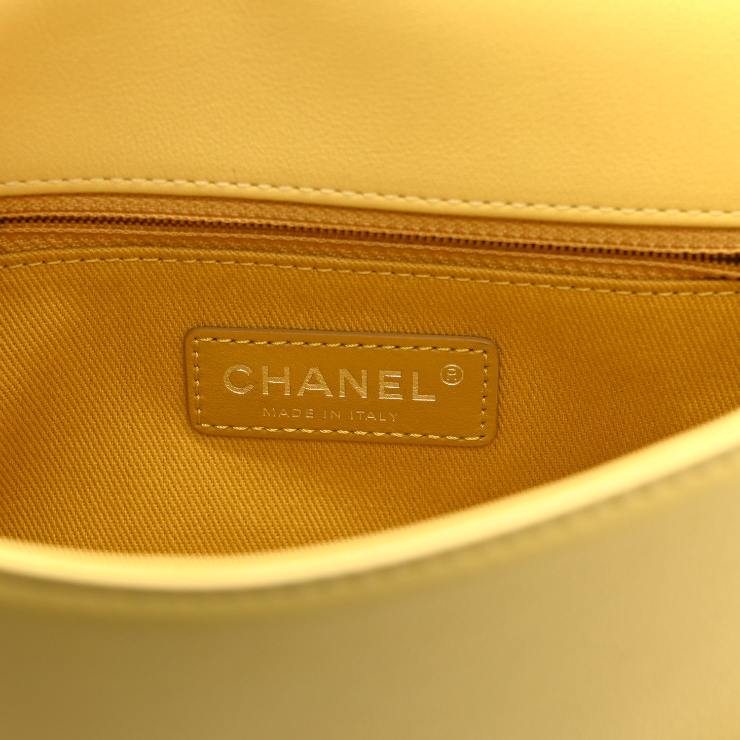 Chanel Calfskin Small Stitched Flap Yellow 6 of 10