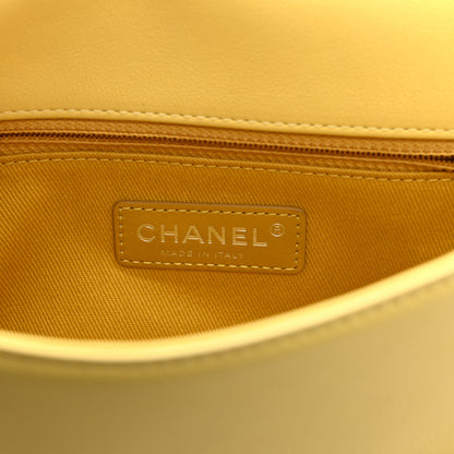 Chanel Calfskin Small Stitched Flap Yellow 6 of 10