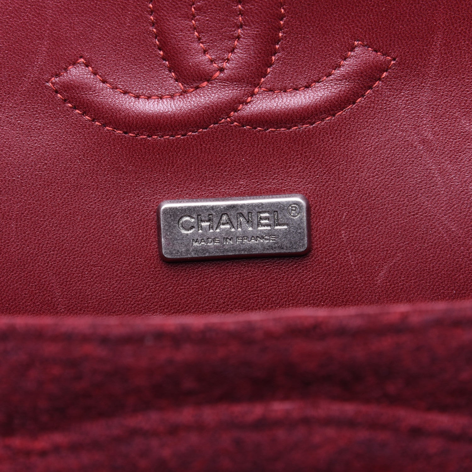 Chanel Felt Flower Embroidered Medium Double Flap Burgundy Multicolor 8 of 13