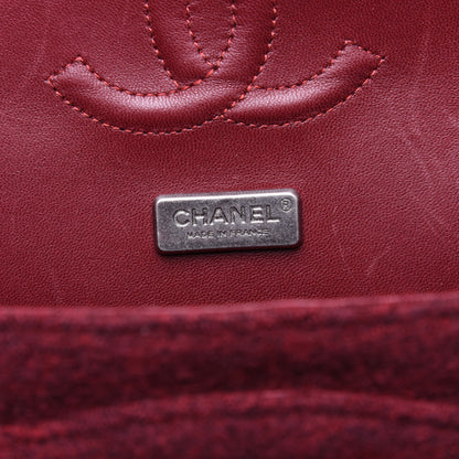 Chanel Felt Flower Embroidered Medium Double Flap Burgundy Multicolor 8 of 13